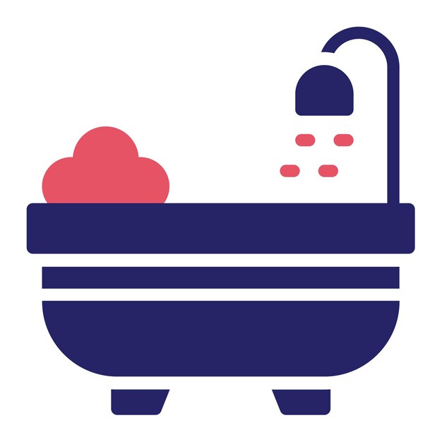 Ilustración del icono vectorial de la bañera del conjunto de iconos de artículos para el hogar