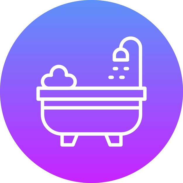Ilustración del icono vectorial de la bañera del conjunto de iconos de artículos para el hogar