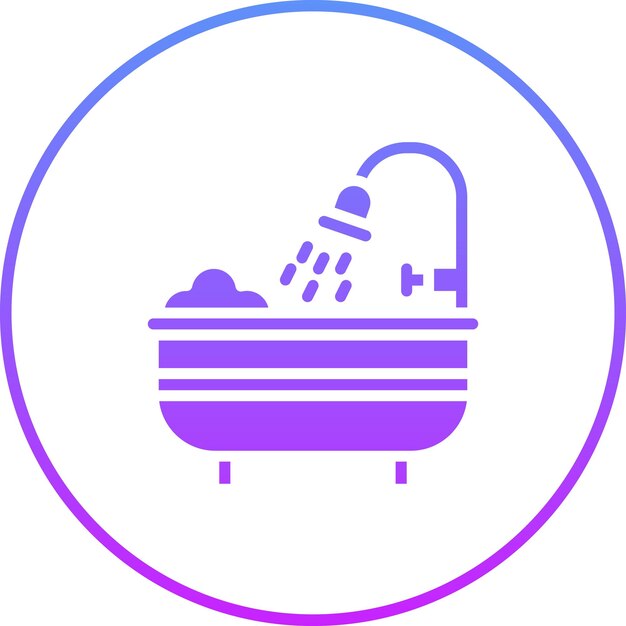 Ilustración del icono vectorial de la bañera del conjunto de iconos interiores