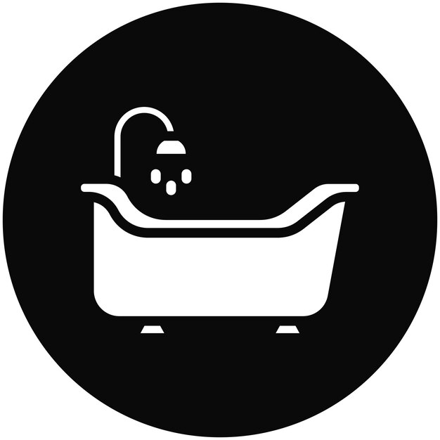 Ilustración del icono vectorial de la bañera del conjunto de iconos de mejoras para el hogar