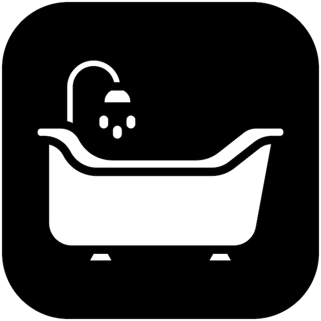 Ilustración del icono vectorial de la bañera del conjunto de iconos de mejoras para el hogar