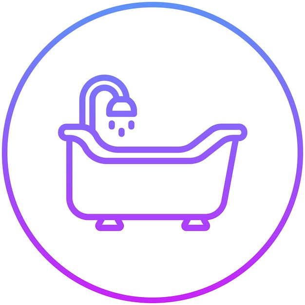 Ilustración del icono vectorial de la bañera del conjunto de iconos de mejoras para el hogar