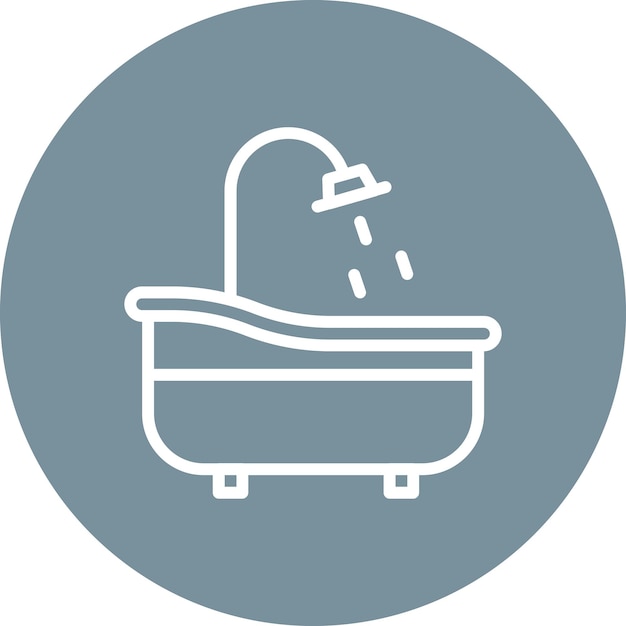 Ilustración del icono vectorial de la bañera del conjunto de iconos de la rutina de higiene