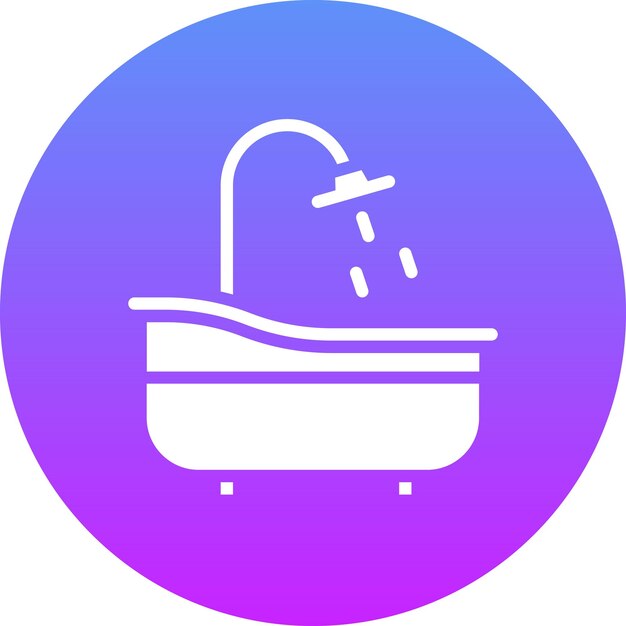 Ilustración del icono vectorial de la bañera del conjunto de iconos de la rutina de higiene