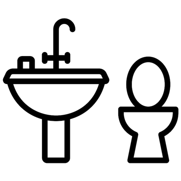 Ilustración del icono vectorial del baño del conjunto de iconos de mejoras para el hogar