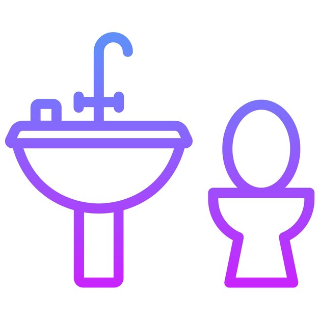 Ilustración del icono vectorial del baño del conjunto de iconos de mejoras para el hogar