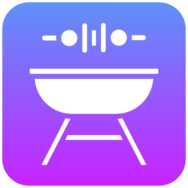 Ilustración del icono vectorial de barbacoa del conjunto de iconos de catering