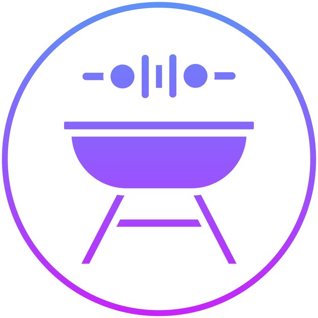 Ilustración del icono vectorial de barbacoa del conjunto de iconos de catering