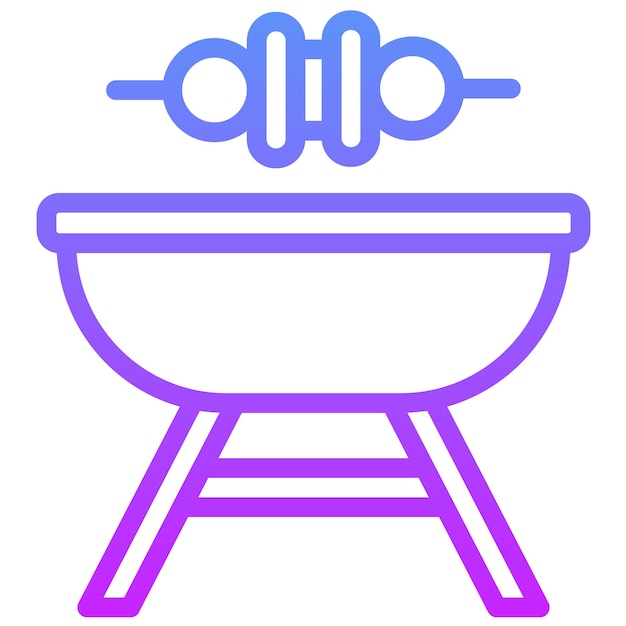 Ilustración del icono vectorial de barbacoa del conjunto de iconos de catering