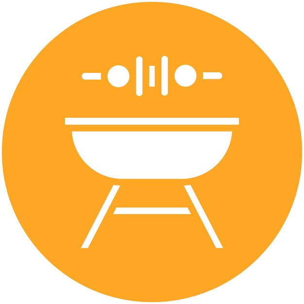 Ilustración del icono vectorial de barbacoa del conjunto de iconos de catering