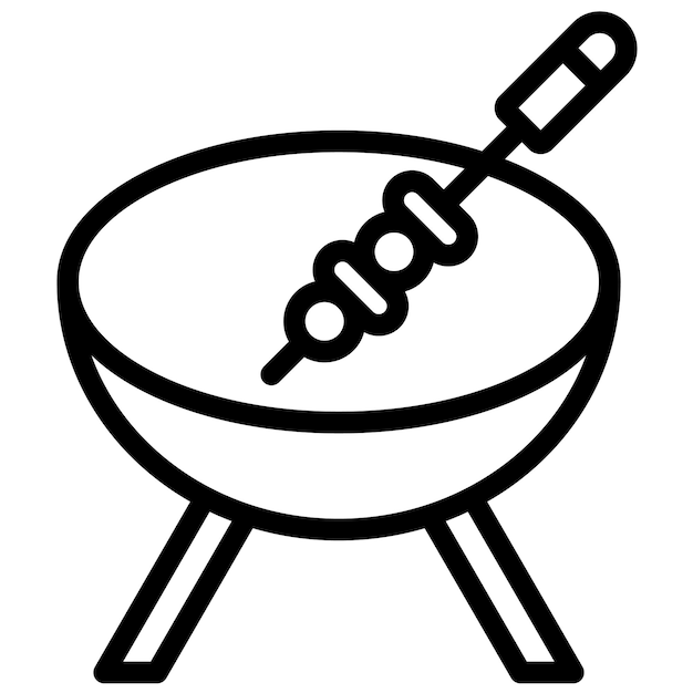Ilustración del icono vectorial de barbacoa del conjunto de iconos de Street Food