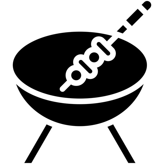 Ilustración del icono vectorial de barbacoa del conjunto de iconos de Street Food