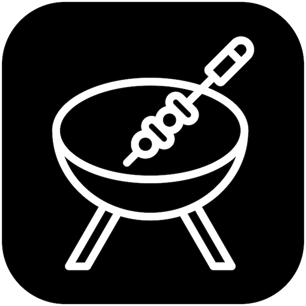 Ilustración del icono vectorial de barbacoa del conjunto de iconos de Street Food