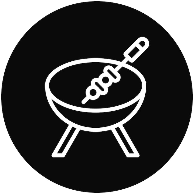 Ilustración del icono vectorial de barbacoa del conjunto de iconos de Street Food