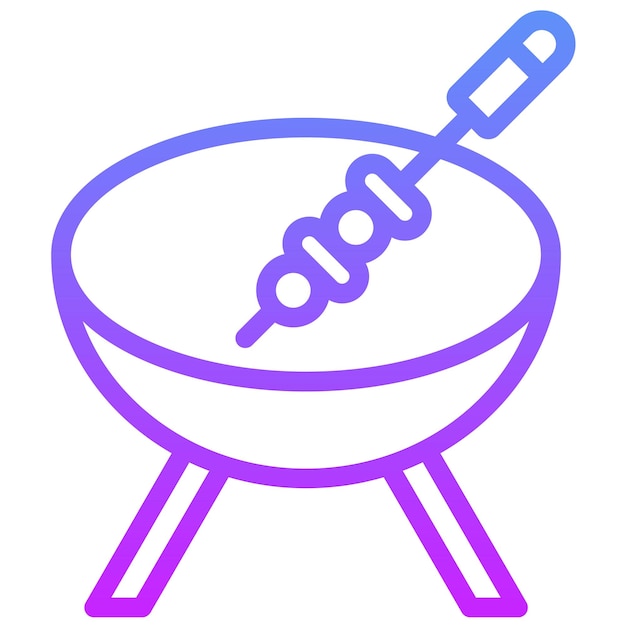 Ilustración del icono vectorial de barbacoa del conjunto de iconos de Street Food
