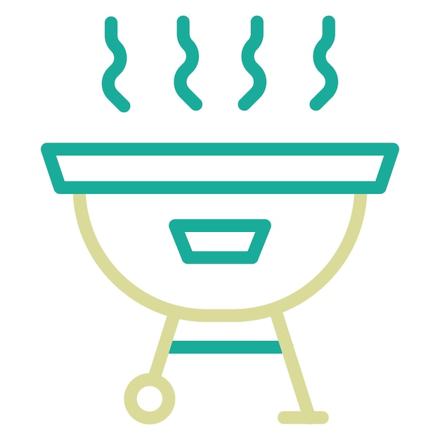 Ilustración del icono vectorial de barbacoa del conjunto de iconos de verano