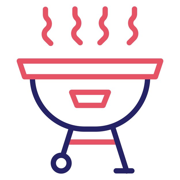 Ilustración del icono vectorial de barbacoa del conjunto de iconos de verano