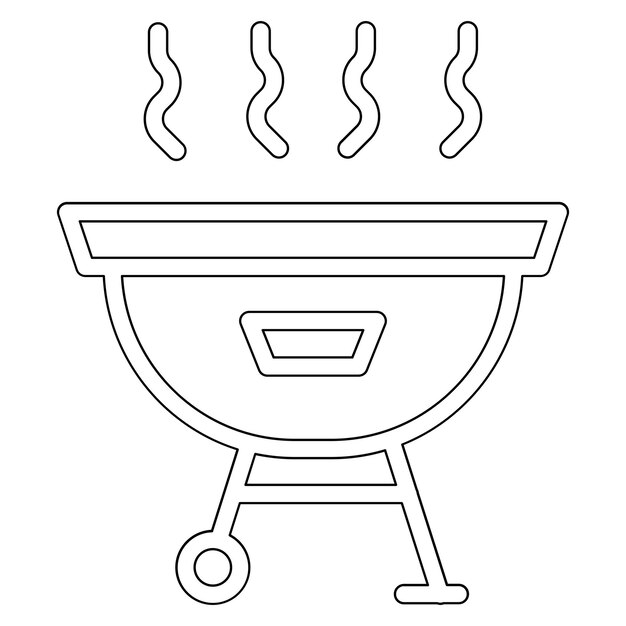 Ilustración del icono vectorial de barbacoa del conjunto de iconos de verano