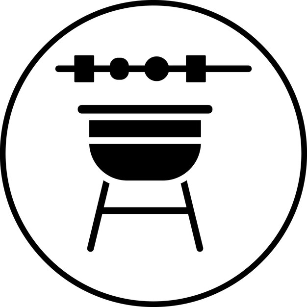 Ilustración del icono vectorial de barbacoa del conjunto de iconos de World Cuisine