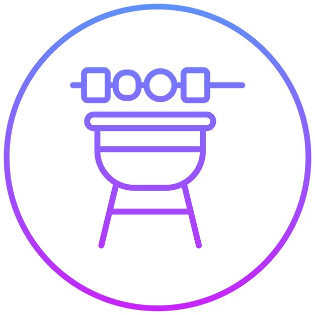 Ilustración del icono vectorial de barbacoa del conjunto de iconos de World Cuisine