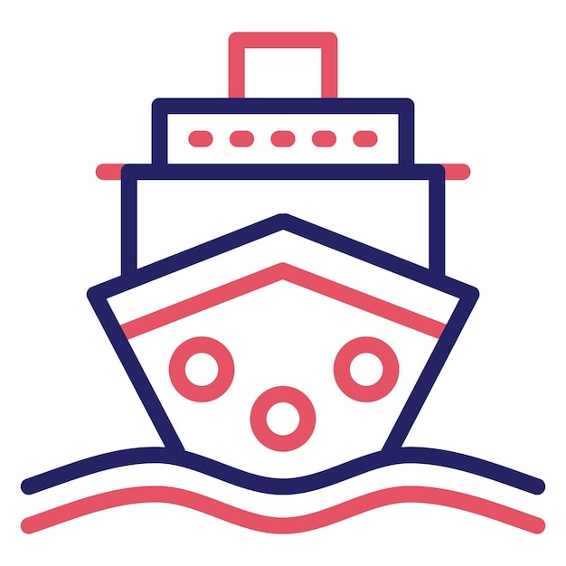 Ilustración del icono vectorial del barco del conjunto de iconos de Dubai