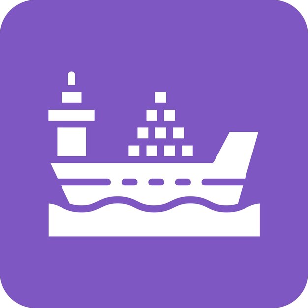 Ilustración del icono vectorial del barco del conjunto de iconos de inmigración