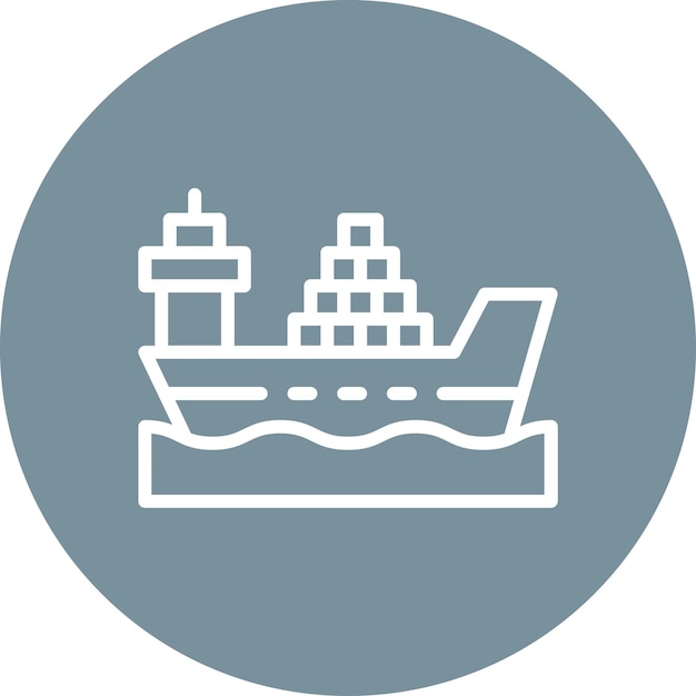 Ilustración del icono vectorial del barco del conjunto de iconos de inmigración