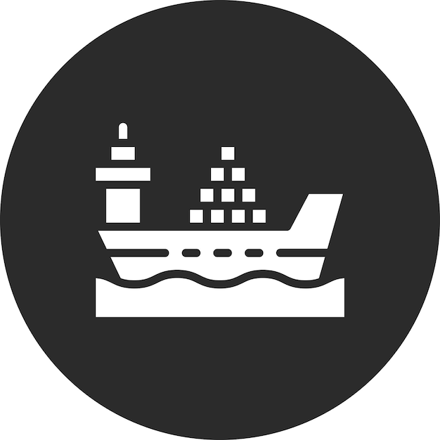 Ilustración del icono vectorial del barco del conjunto de iconos de inmigración