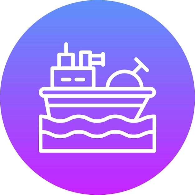 Ilustración del icono vectorial del barco del ejército del iconset militar