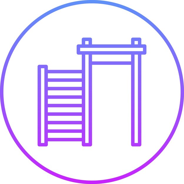 Ilustración del icono vectorial de la barra de mano del gimnasio del conjunto de iconos deportivos