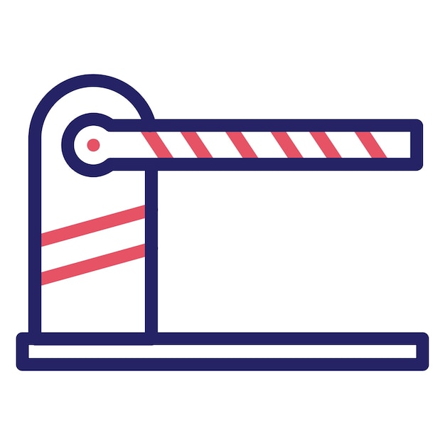 Ilustración del icono vectorial de la barrera automática del conjunto de iconos de protección y seguridad
