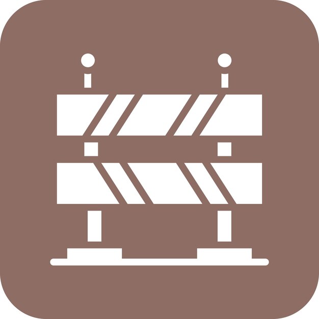 Ilustración del icono vectorial de la barrera de carretera del conjunto de iconos de protección y seguridad
