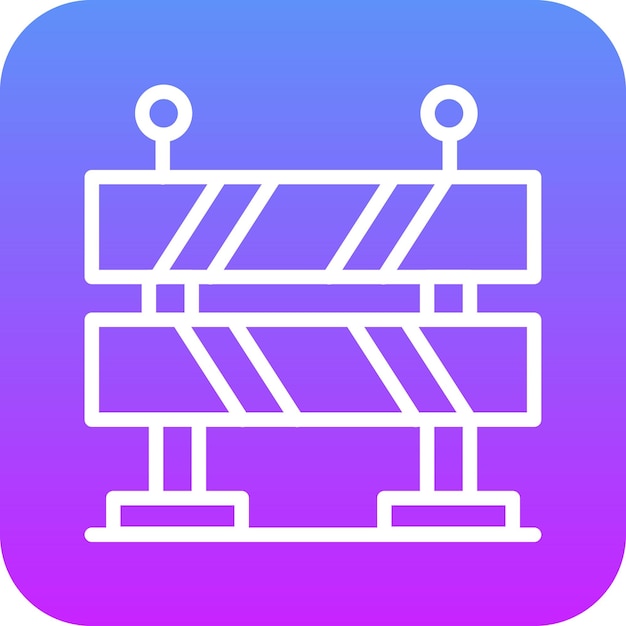 Ilustración del icono vectorial de la barrera de carretera del conjunto de iconos de protección y seguridad