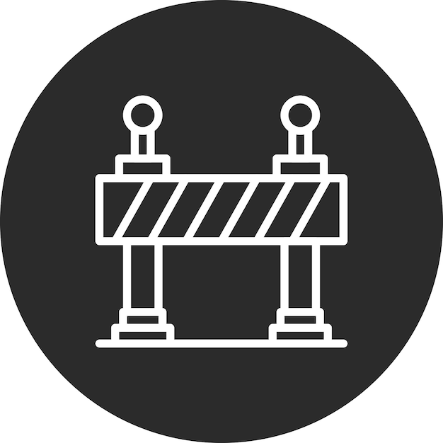 Ilustración del icono vectorial de barrera del conjunto de iconos de bomberos