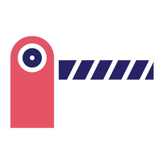 Ilustración del icono vectorial de la barrera de estacionamiento del conjunto de iconos de los elementos de la ciudad