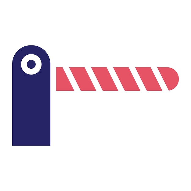 Ilustración del icono vectorial de la barrera de tráfico del conjunto de iconos de ingeniería