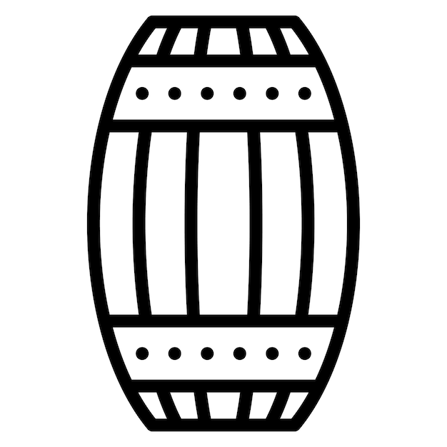 Ilustración del icono vectorial del barril del conjunto de iconos de herramientas de construcción