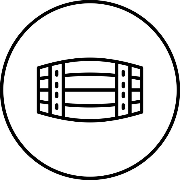 Ilustración del icono vectorial del barril del conjunto de iconos del Oeste Salvaje
