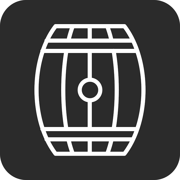 Ilustración del ícono vectorial del barril del conjunto de íconos Pirate