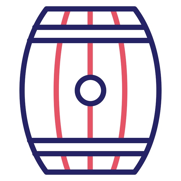 Ilustración del ícono vectorial del barril del conjunto de íconos Pirate
