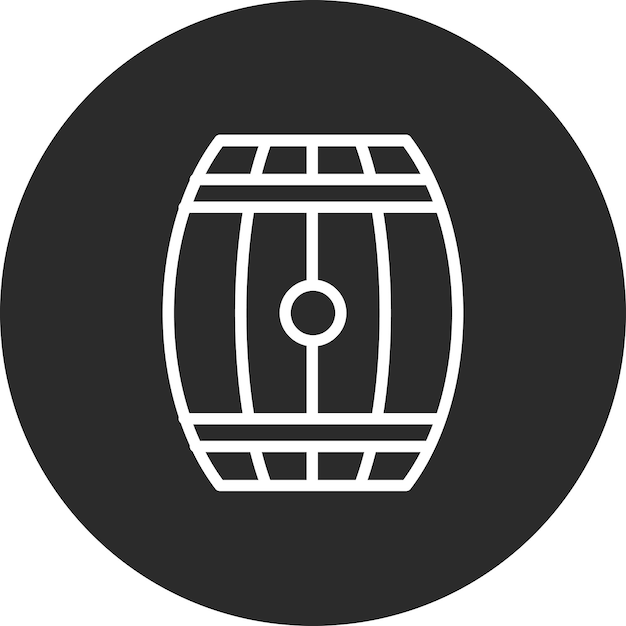 Ilustración del ícono vectorial del barril del conjunto de íconos Pirate
