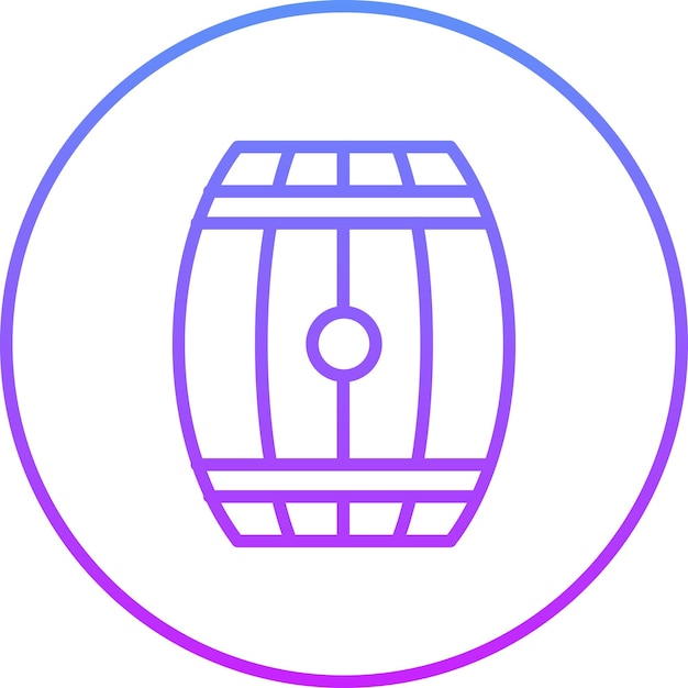 Ilustración del ícono vectorial del barril del conjunto de íconos Pirate