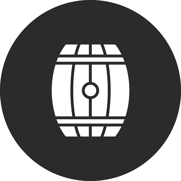 Ilustración del ícono vectorial del barril del conjunto de íconos Pirate