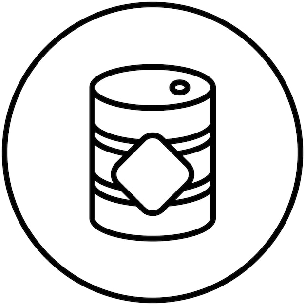 Ilustración del icono vectorial del barril de petróleo del conjunto de iconos de contaminación