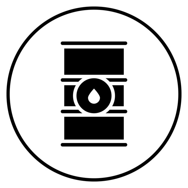 Ilustración del icono vectorial de barriles del conjunto de iconos de la industria de la gasolina