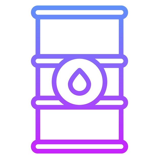 Ilustración del icono vectorial de barriles del conjunto de iconos de la industria de la gasolina