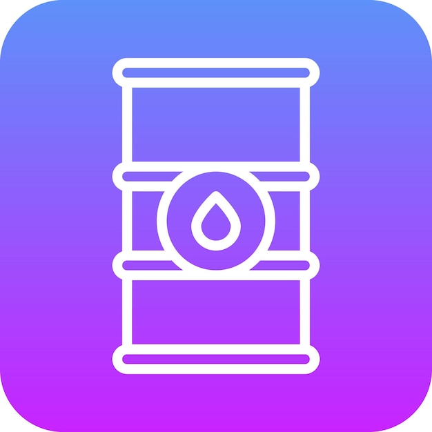 Ilustración del icono vectorial de barriles del conjunto de iconos de la industria de la gasolina