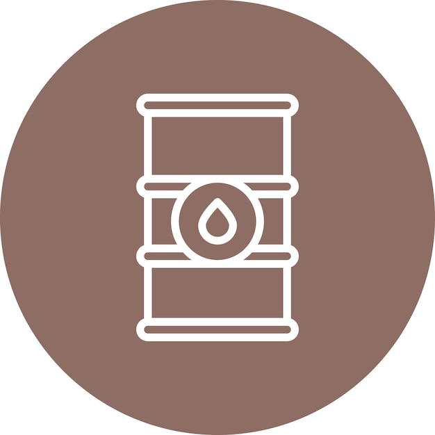 Ilustración del icono vectorial de barriles del conjunto de iconos de la industria de la gasolina