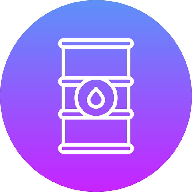 Ilustración del icono vectorial de barriles del conjunto de iconos de la industria de la gasolina
