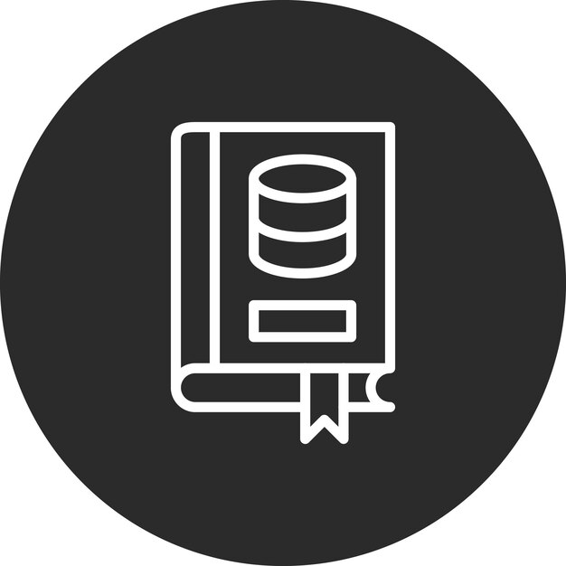 Ilustración del icono vectorial de la base de datos de la biblioteca del conjunto de iconos de la biblioteca